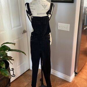 KanCan super stretchy black vintage wash overalls size XS